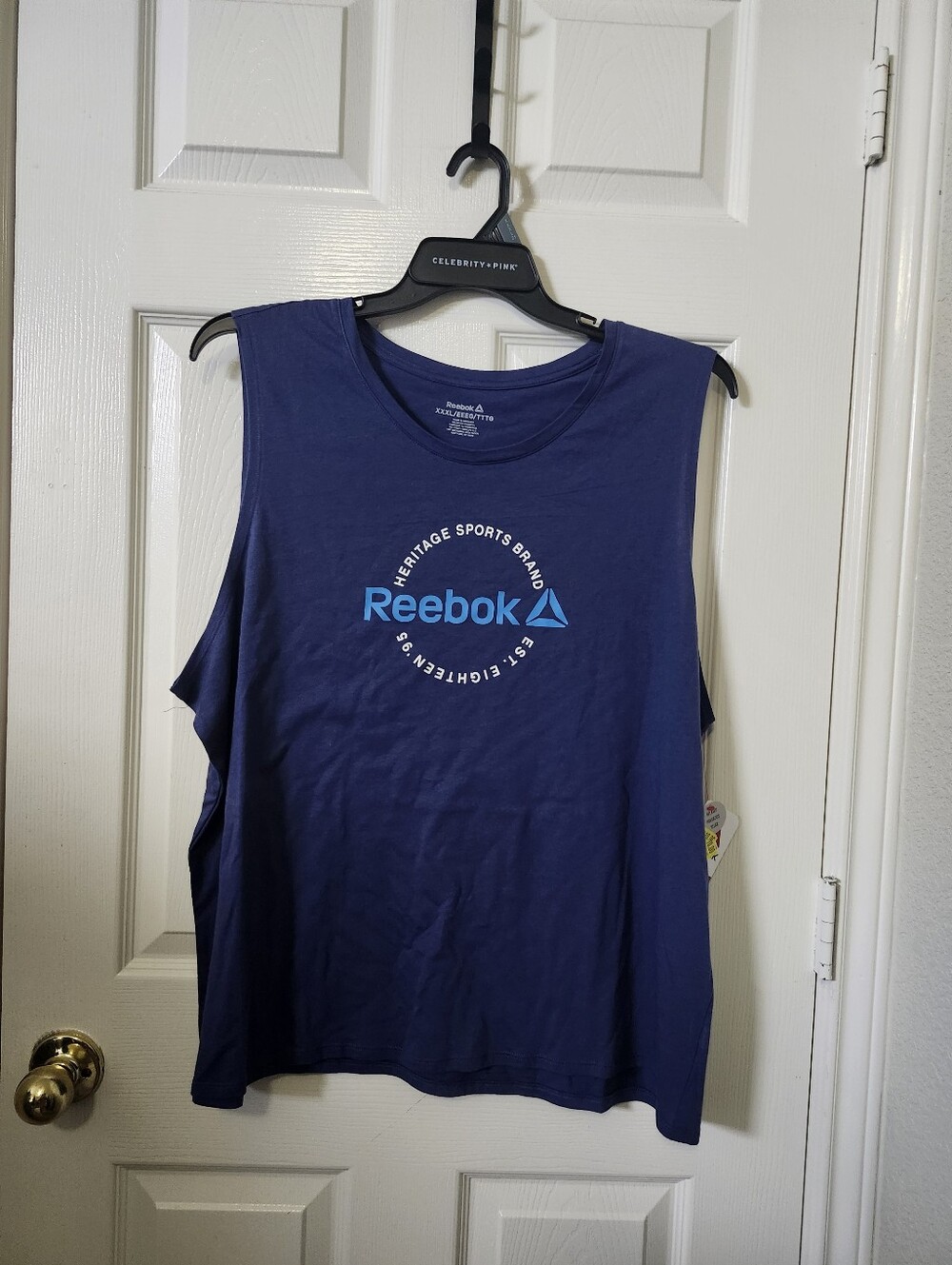 Reebok Navy & Light Blue Women's Muscle Tee Sleeveless